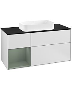 Villeroy und Boch Finion Villeroy und Boch Finion F292GMMT 120cm, cover plate black matt, shelf left Olive Matt Lacquer , white matt lacquer