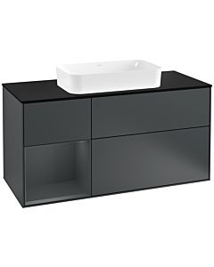 Villeroy und Boch Finion Villeroy und Boch Finion F292HGHG 120cm, cover plate black matt, shelf left Midnight Blue Matt Lacquer , Midnight Blue Matt Lacquer