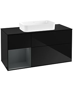 Villeroy und Boch Finion Villeroy und Boch Finion F292HGPH 120cm, cover plate black matt, shelf left Midnight Blue Matt Lacquer , Glossy Black Lacquer