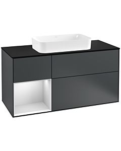 Villeroy und Boch Finion Villeroy und Boch Finion F292MTHG 120cm, cover plate black matt, shelf left white matt lacquer, midnight Blue Matt Lacquer