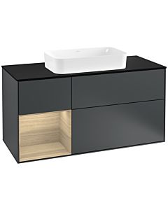Villeroy und Boch Finion Villeroy und Boch Finion F292PCHG 120cm, cover plate black matt, shelf on the left Oak Veneer , midnight Blue Matt Lacquer