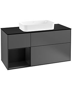 Villeroy und Boch Finion Villeroy und Boch Finion F292PDGK 120cm, cover plate black matt, shelf left black matt lacquer, anthracite matt