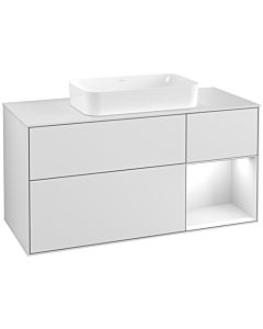 Villeroy und Boch Finion Villeroy und Boch Finion F301GFMT 120cm, cover plate white matt, shelf on the right Glossy white lacquer, white matt lacquer