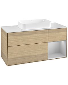 Villeroy und Boch Finion Villeroy und Boch Finion F301GJPC 120cm, cover plate white matt, shelf on the right light gray matt, Oak Veneer