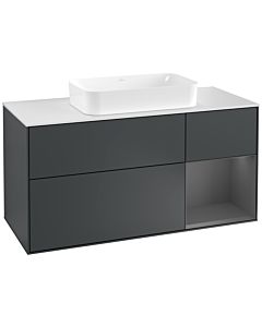 Villeroy und Boch Finion Villeroy und Boch Finion F301GKHG 120cm, cover plate white matt, shelf on the right anthracite matt, midnight Blue Matt Lacquer