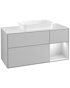 Villeroy und Boch Finion Villeroy und Boch Finion F301MTGJ 120cm, cover plate white matt, shelf on the right white matt lacquer, light gray matt