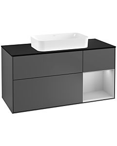 Villeroy und Boch Finion Villeroy und Boch Finion F302GJGK 120cm, cover plate black matt, shelf on the right light gray matt, anthracite matt