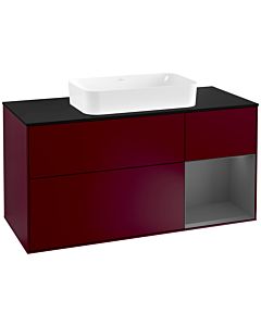 Villeroy und Boch Finion Villeroy und Boch Finion F302GKHB 120cm, cover plate black matt, shelf on the right anthracite matt, Peony Matt