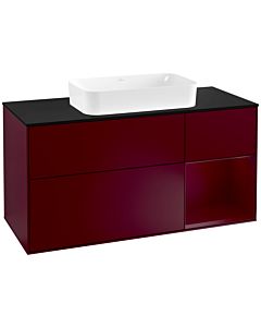 Villeroy und Boch Finion Villeroy und Boch Finion F302HBHB 120cm, cover plate black matt, shelf on the right Peony , Peony Matt