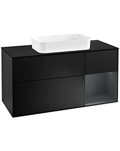Villeroy und Boch Finion Villeroy und Boch Finion F302HGPD 120cm, cover plate black matt, shelf on the right Midnight Blue Matt Lacquer , black matt lacquer