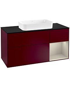 Villeroy und Boch Finion Villeroy und Boch Finion F302HHHB 120cm, cover plate black matt, shelf on the right Sand matt, Peony Matt