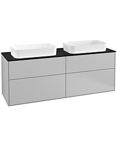 Villeroy und Boch Finion Waschtischunterschrank F31200GJ 160x60,3cm, Abdeckplatte black matt, Light grey matt