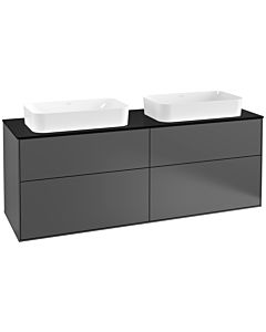 Villeroy und Boch Finion Waschtischunterschrank F31200GK 160x60,3cm, Abdeckplatte black matt, Anthracite matt