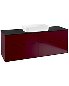 Villeroy und Boch Finion Waschtischunterschrank F32200HB 160x60,3cm, Abdeckplatte black matt, Peony Matt
