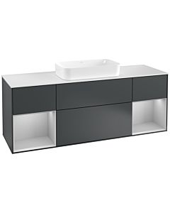 Villeroy und Boch Finion Villeroy und Boch Finion F331GJHG 160x60.3cm, cover plate white matt, shelves light gray matt lacquer, midnight Blue Matt Lacquer