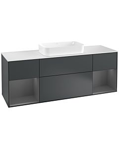 Villeroy und Boch Finion Villeroy und Boch Finion F331GKHG 160x60.3cm, cover plate white matt, shelves anthracite matt lacquer, midnight Blue Matt Lacquer