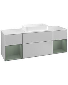 Villeroy und Boch Finion Villeroy und Boch Finion F331GMGJ 160x60.3cm, cover plate white matt, shelves olive matt lacquer, light gray matt