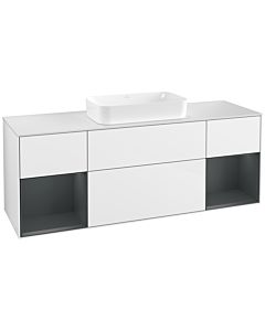 Villeroy und Boch Finion Villeroy und Boch Finion F331HGGF 160x60.3cm, cover plate white matt, shelves midnight matt lacquer, glossy white lacquer