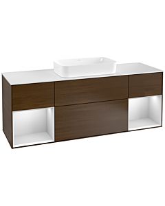 Villeroy und Boch Finion Villeroy und Boch Finion F331MTGN 160x60.3cm, cover plate white matt, shelves white matt lacquer, walnut veneer