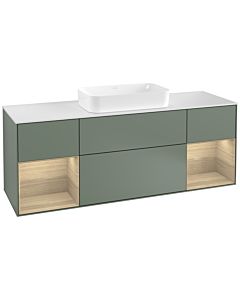 Villeroy und Boch Finion Villeroy und Boch Finion F331PCGM 160x60.3cm, cover plate white matt, shelves Oak Veneer , Olive Matt Lacquer