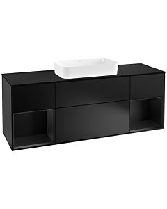 Villeroy und Boch Finion Villeroy und Boch Finion F332PDPD 160x60.3cm, cover plate black matt, shelves black matt lacquer, black matt lacquer