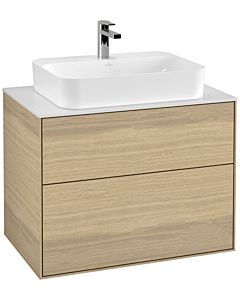 Villeroy und Boch Finion Waschtischunterschrank F34100PC 80x60,3cm, Abdeckplatte white matt, Oak Veneer