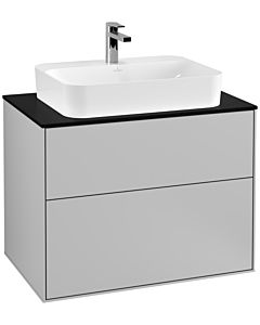 Villeroy und Boch Finion Villeroy und Boch F34200GJ 80x60,3cm, plaque de finition noir mat, gris clair mat