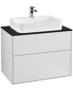 Villeroy und Boch Finion Villeroy und Boch F34200MT 80x60,3cm, plaque de finition noir mat, laqué blanc mat