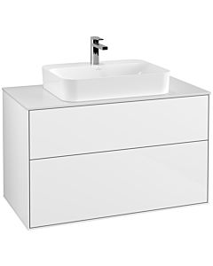 Villeroy und Boch Finion Waschtischunterschrank F35100GF 100x60,3cm, Abdeckplatte white matt, Glossy white lacquer