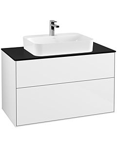 Villeroy und Boch Finion Villeroy und Boch F35200GF 100x60,3cm, plaque de finition noir mat, laqué blanc brillant