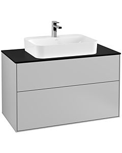 Villeroy und Boch Finion Waschtischunterschrank F35200GJ 100x60,3cm, Abdeckplatte black matt, Light grey matt