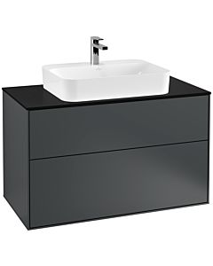 Villeroy und Boch Finion Villeroy und Boch F35200HG 100x60,3cm, plaque de finition noir mat, Midnight Blue Matt Lacquer