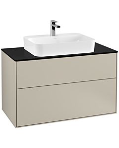 Villeroy und Boch Finion Villeroy und Boch F35200HH 100x60,3cm, plaque de finition noir mat, Sand Matt Lacquer