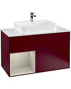 Villeroy und Boch Finion Villeroy und Boch Finion F361HHHB 100cm, cover plate white matt, shelf left Sand Matt Lacquer , Peony Matt