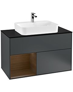 Villeroy und Boch Finion Villeroy und Boch Finion F362GNHG 100cm, cover plate black matt, shelf left Blue Matt Lacquer veneer, midnight Blue Matt Lacquer