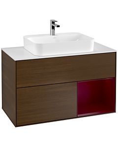 Villeroy und Boch Finion Villeroy und Boch Finion F371HBGN 100cm, cover plate white matt, shelf on the right Peony , Peony veneer