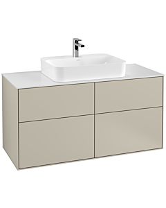 Villeroy und Boch Finion Waschtischunterschrank F38100HH 120x60,3cm, Abdeckplatte white matt, Sand Matt Lacquer