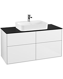 Villeroy und Boch Finion Villeroy und Boch F38200GF 120x60,3cm, plaque de finition noir mat, laqué blanc brillant