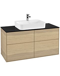 Villeroy und Boch Finion Villeroy und Boch Finion F38200PC 120x60.3cm, cover plate black matt, Oak Veneer