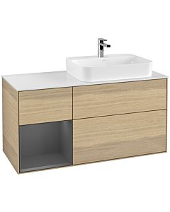 Villeroy und Boch Finion Villeroy und Boch Finion F391GKPC 120cm, cover plate white matt, shelf left anthracite matt, Oak Veneer