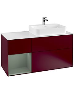 Villeroy und Boch Finion Villeroy und Boch Finion F391GMHB 120cm, cover plate white matt, shelf left Olive Matt Lacquer , Peony Matt