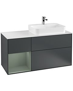 Villeroy und Boch Finion Villeroy und Boch Finion F391GMHG 120cm, cover plate white matt, shelf left Olive Matt Lacquer , midnight Blue Matt Lacquer