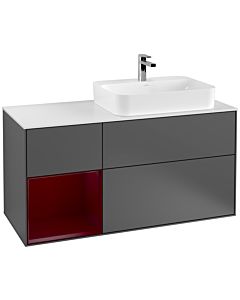 Villeroy und Boch Finion Villeroy und Boch Finion F391HBGK 120cm, cover plate white matt, shelf left Peony , anthracite matt