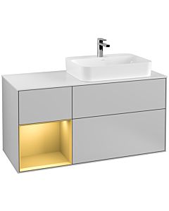 Villeroy und Boch Finion Villeroy und Boch Finion F391HFGJ 120cm, cover plate white matt, shelf left gold matt, light gray matt