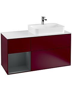 Villeroy und Boch Finion Villeroy und Boch Finion F391HGHB 120cm, cover plate white matt, shelf left Midnight Blue Matt Lacquer , Peony Matt