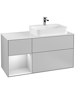 Villeroy und Boch Finion Villeroy und Boch Finion F391MTGJ 120cm, cover plate white matt, shelf left white matt lacquer, light gray matt
