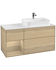 Villeroy und Boch Finion Villeroy und Boch Finion F391PCPC 120cm, cover plate white matt, shelf left Oak Veneer , Oak Veneer