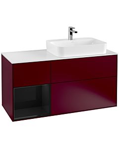 Villeroy und Boch Finion Villeroy und Boch Finion F391PHHB 120cm, cover plate white matt, shelf left Glossy Black Lacquer , Peony Matt