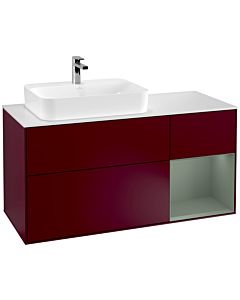 Villeroy und Boch Finion Villeroy und Boch Finion F401GMHB 120cm, cover plate white matt, shelf on the right Olive Matt Lacquer , Peony Matt