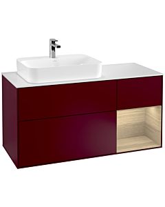 Villeroy und Boch Finion Villeroy und Boch Finion F401PCHB 120cm, cover plate white matt, shelf on the right Oak Veneer , Peony Matt